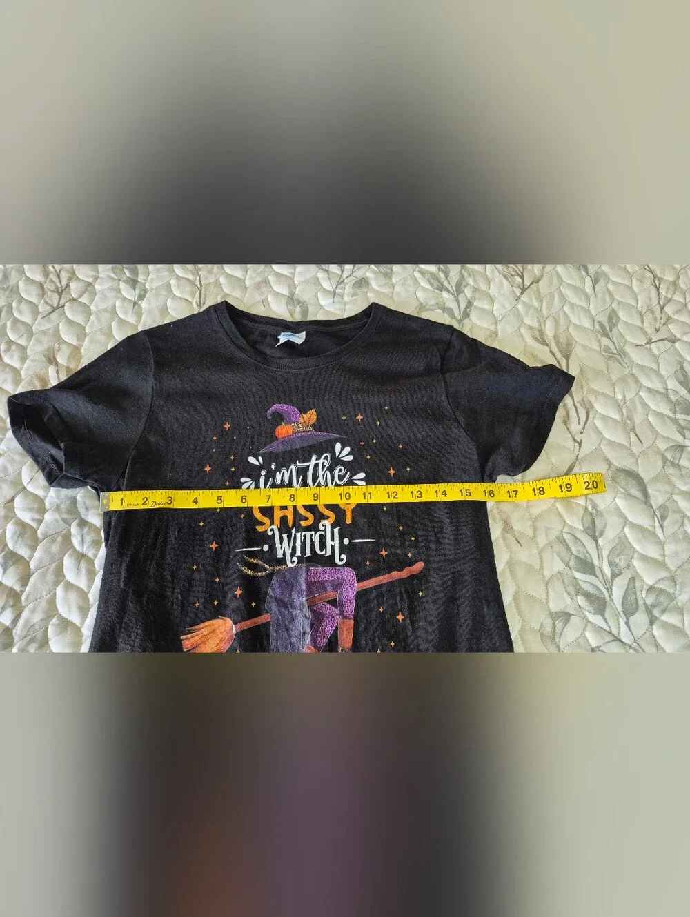 Men and Women's Black Halloween Witch Graphic T-Shirts